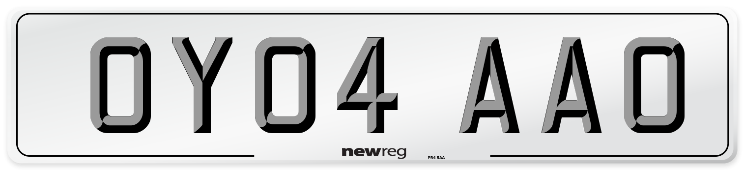OY04 AAO Number Plate from New Reg